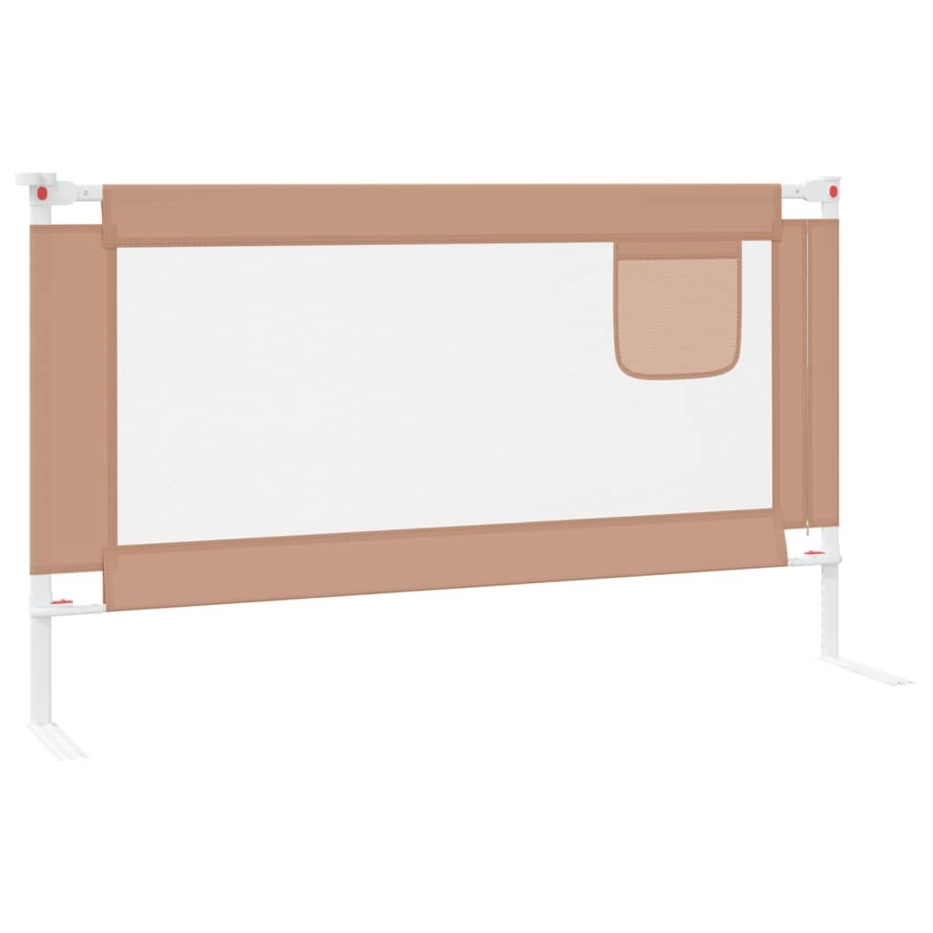 Toddler Safety Bed Rail Taupe 140x25 cm Fabric