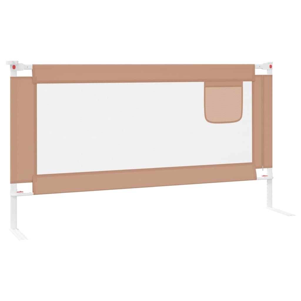 Toddler Safety Bed Rail Taupe 160x25 cm Fabric