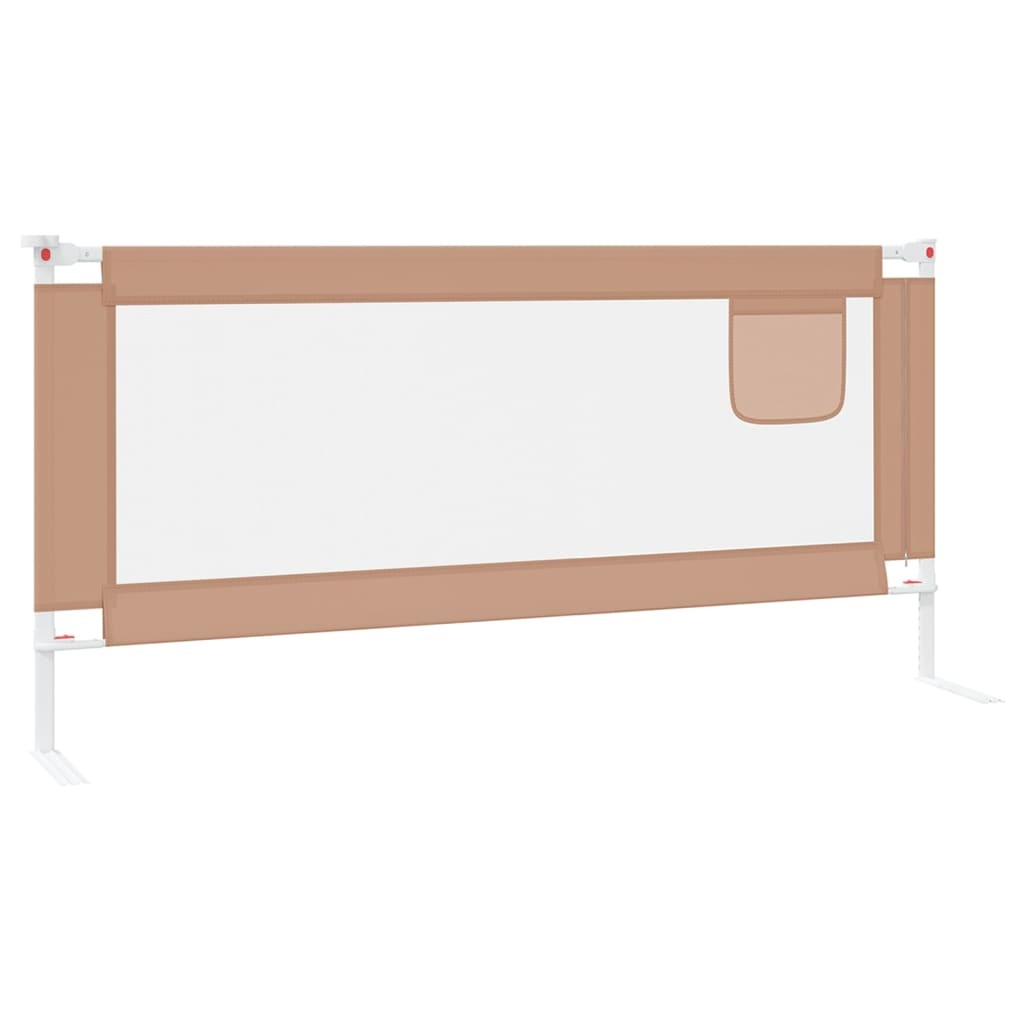 Toddler Safety Bed Rail Taupe 200x25 cm Fabric