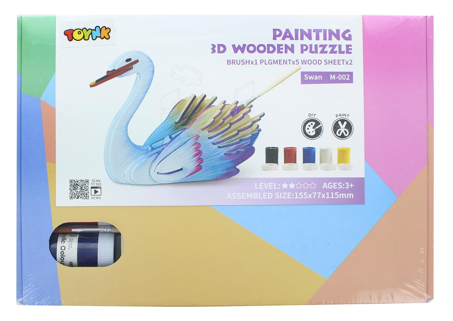 3D Wooden Painting Puzzle § Swan