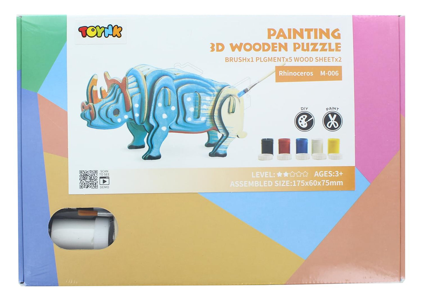 3D Wooden Painting Puzzle § Rhino