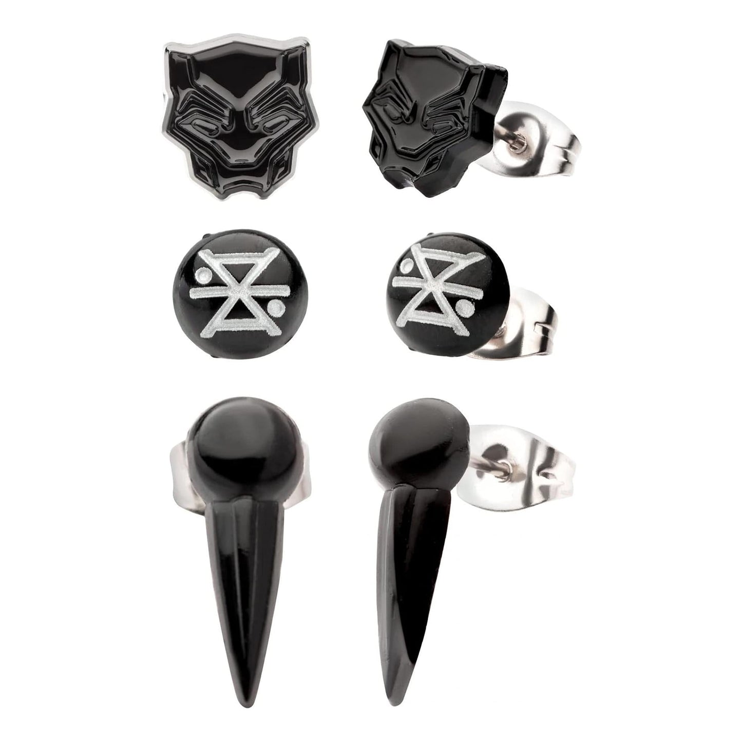 Marvel Black Panther Wakanda Forever Stud Earring 3-Pack