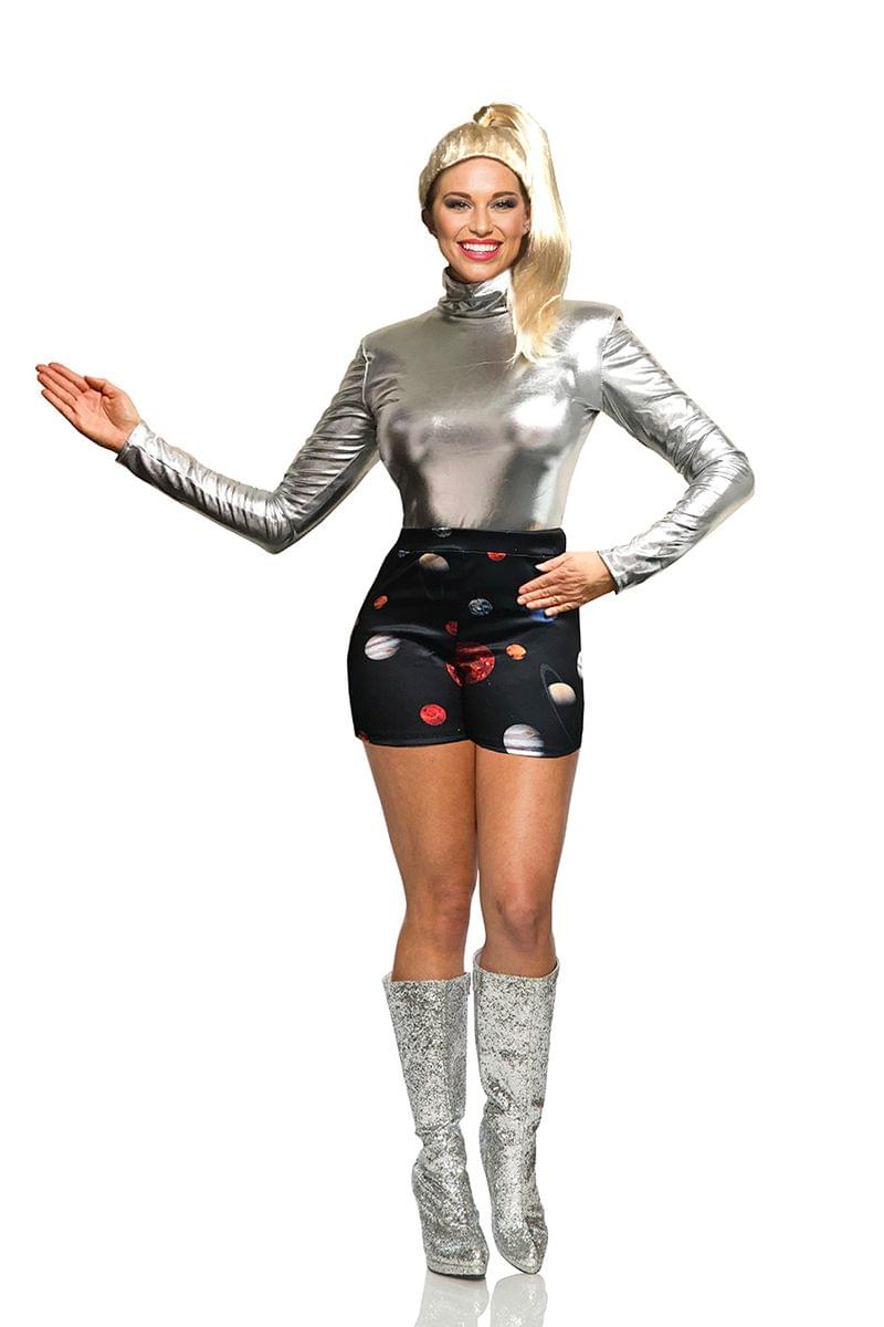 SNL Space Shorts Costume Complete with Wig and Top § Women's