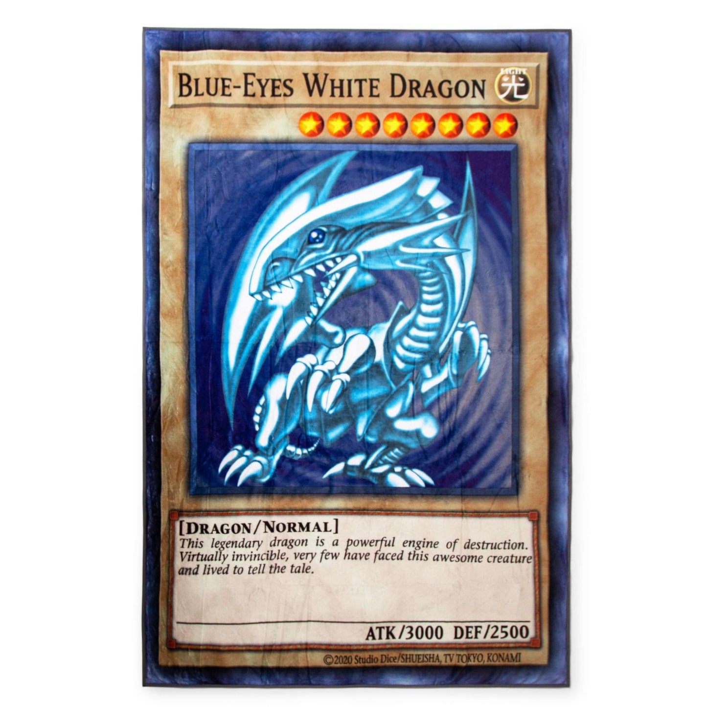 Yu-Gi-Oh! Blue-Eyes White Dragon Card Fleece Throw Blanket § 45 x 60 Inches