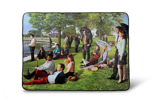 The Office Sunday Afternoon Art Style Fleece Throw Blanket § 60 x 45 Inches