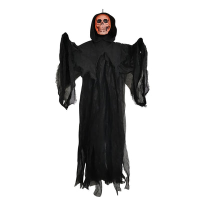 4 Foot Light-Up Skull Reaper Halloween Decoration