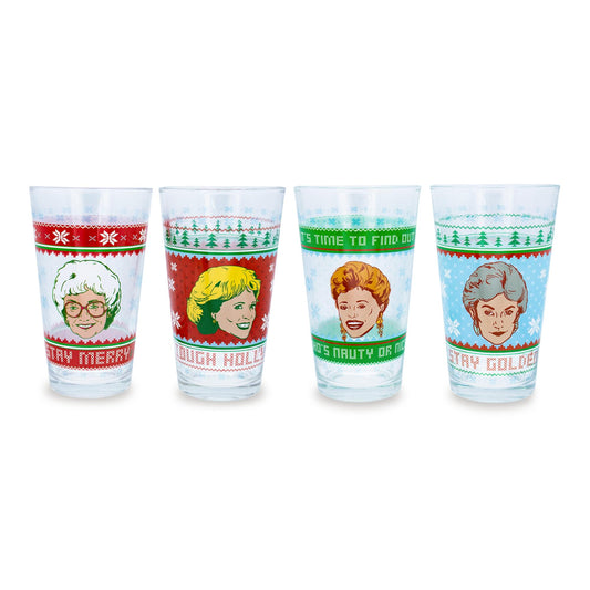 The Golden Girls Holiday Sweater 16-Ounce Pint Glasses § Set of 4