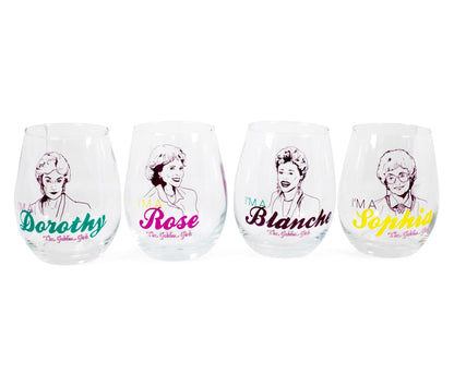 The Golden Girls Stemless Wine Glass Collectible Set of 4 § Each Holds 20 Ounces