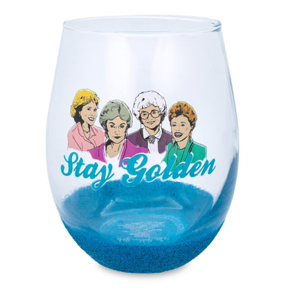 The Golden Girls "Stay Golden" Teardrop Stemless Wine Glass § Holds 20 Ounces