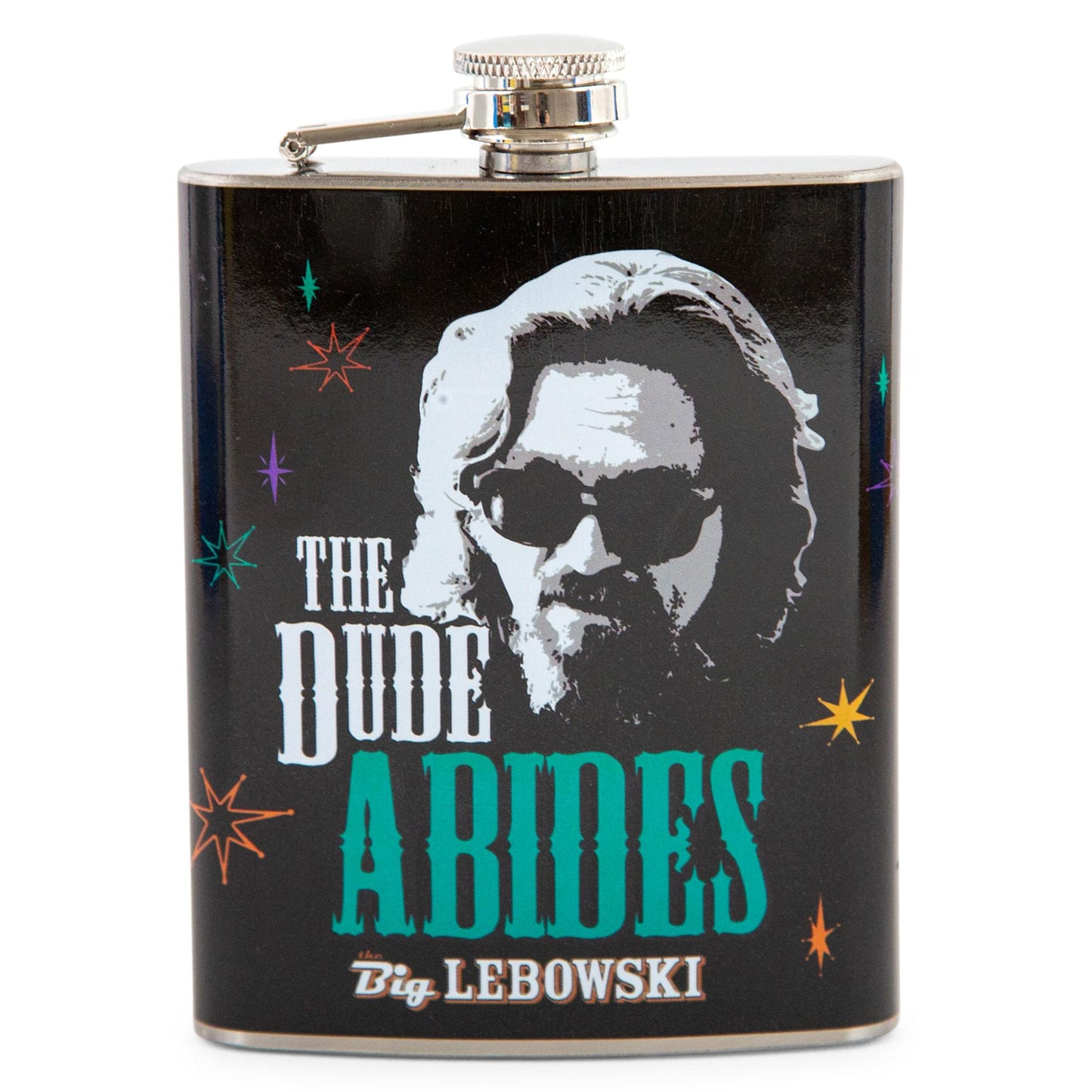 The Big Lebowski "The Dude Abides" Stainless Steel Flask § Holds 7 Ounces