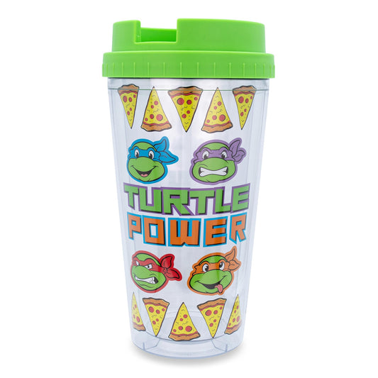 Teenage Mutant Ninja Turtles Pizza Slices Plastic Travel Tumbler § 16 Ounces