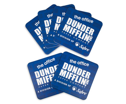 The Office Dunder Mifflin Logo Paper Drink Coasters § Set of 6