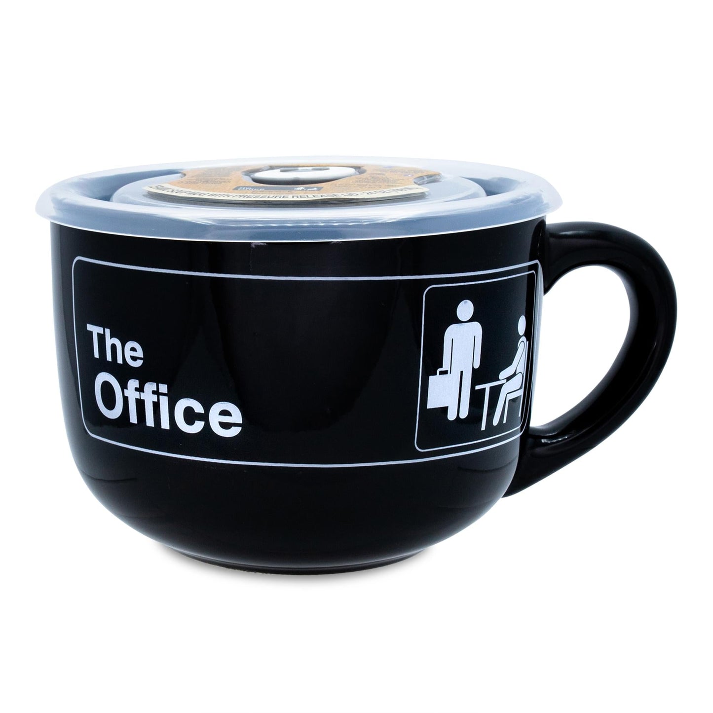 The Office Title Sign Ceramic Soup Mug With Lid § Holds 24 Ounces