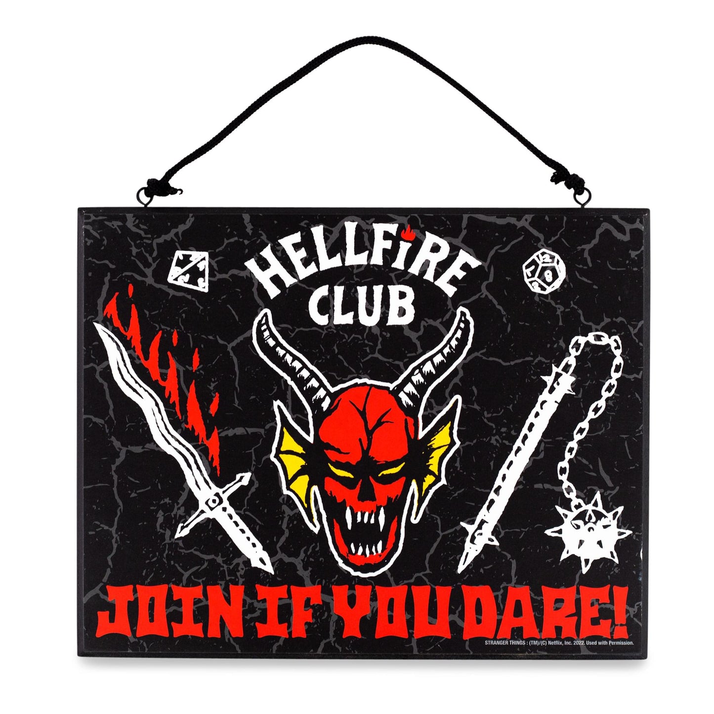 Stranger Things Hellfire Club Reversible Hanging Sign Wall Art § 10 x 8 Inches