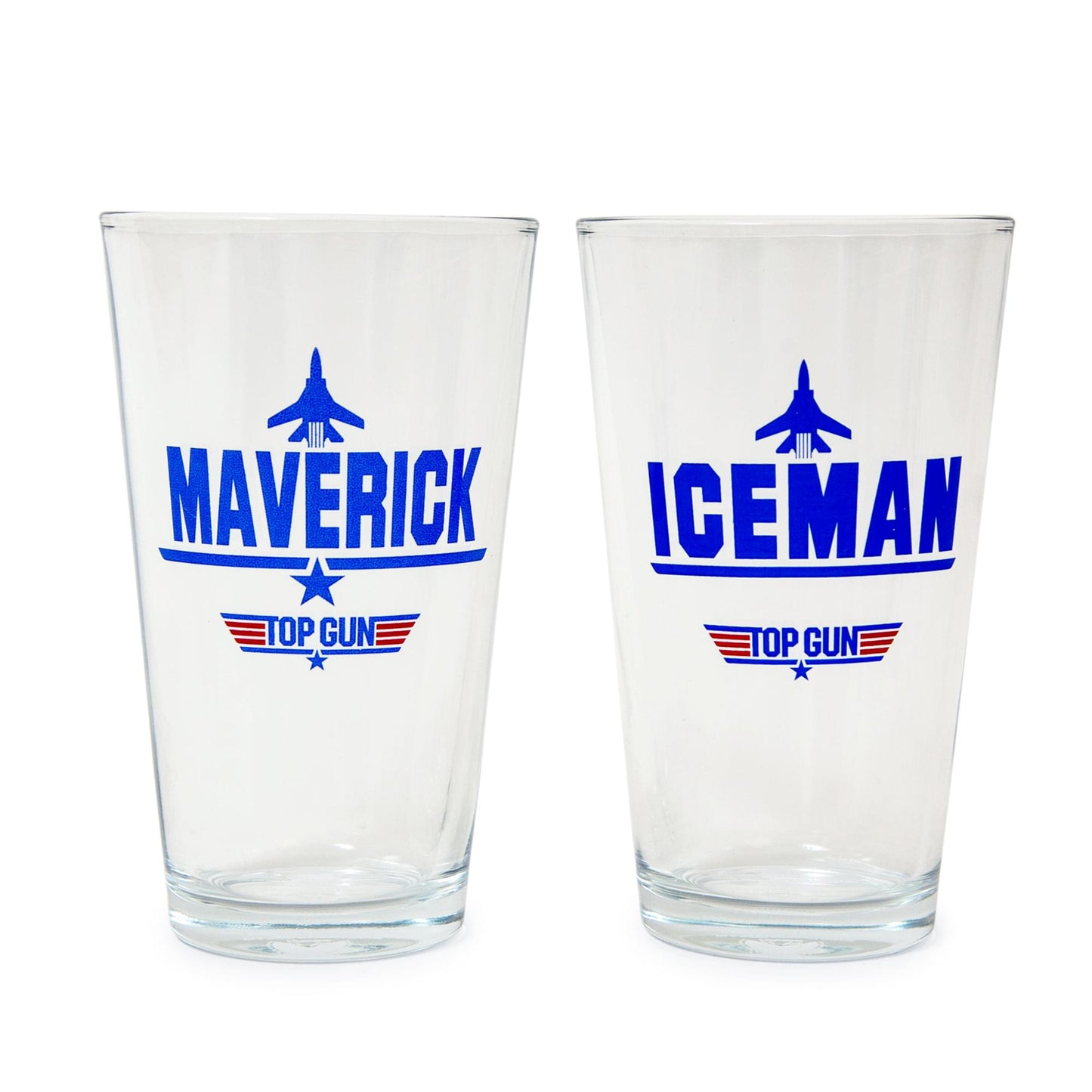 Top Gun Maverick and Iceman 20-Ounce Pint Glasses § Set of 2