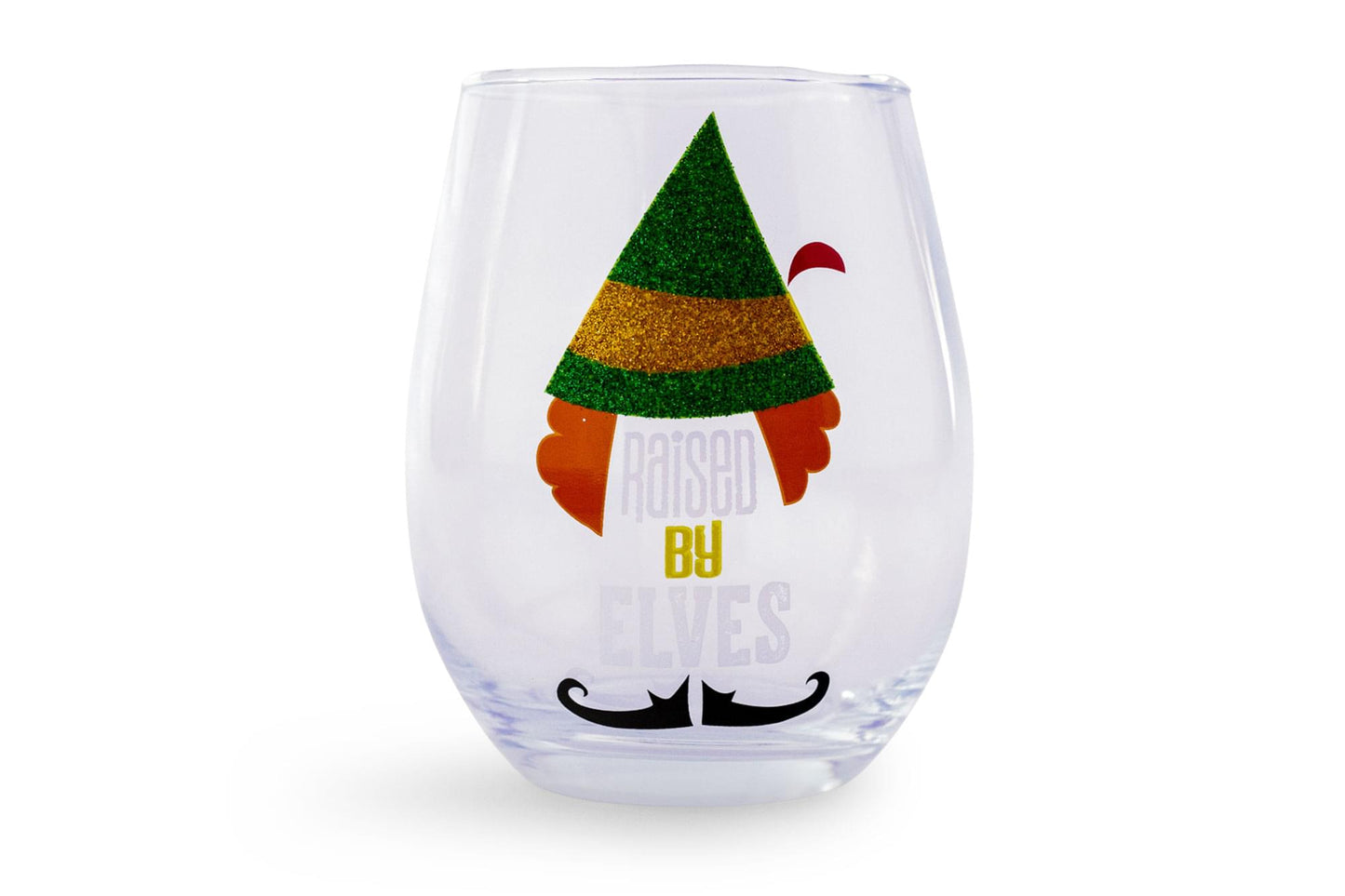 Buddy the Elf "Raised By Elves" Stemless Glitter Glass § Holds 20 Ounces