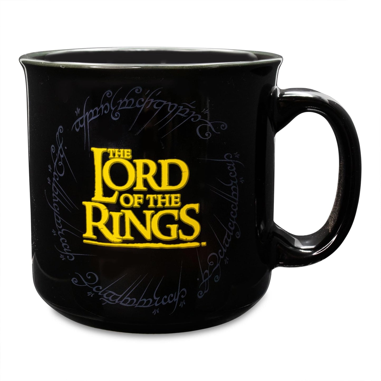 The Lord Of The Rings Gondor Black Ceramic Camper Mug § Holds 20 Ounces