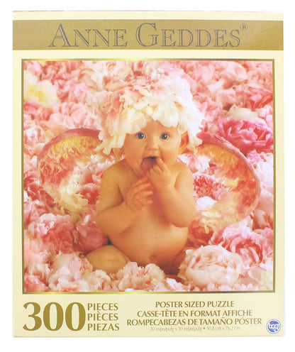 Anne Gedes Baby With Pink Flowers 300 Piece Poster Sized Jigsaw Puzzle