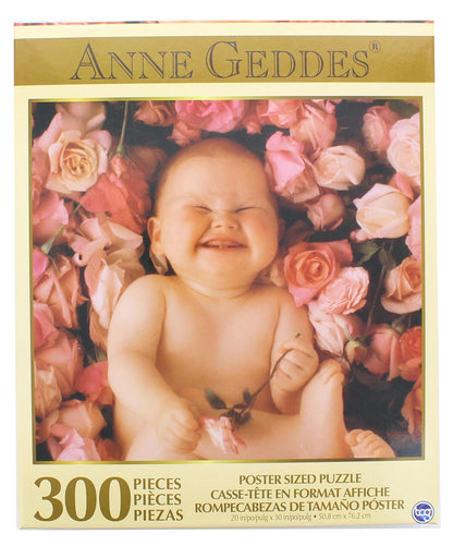 Anne Gedes Baby With Pink Roses 300 Piece Poster Sized Jigsaw Puzzle