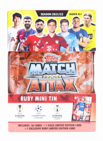 2021/22 Topps UEFA Champions League Attax Mini Tin § 36 Cards + Ruby