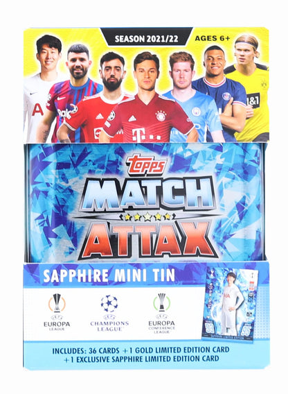 2021/22 Topps UEFA Champions League Attax Mini Tin § 36 Cards + Sapphire