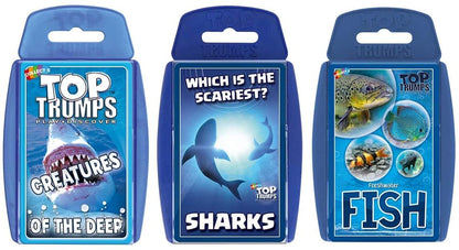 Sea Life Top Trumps Card Game Bundle § Fish § Sharks § Creatures of the Deep