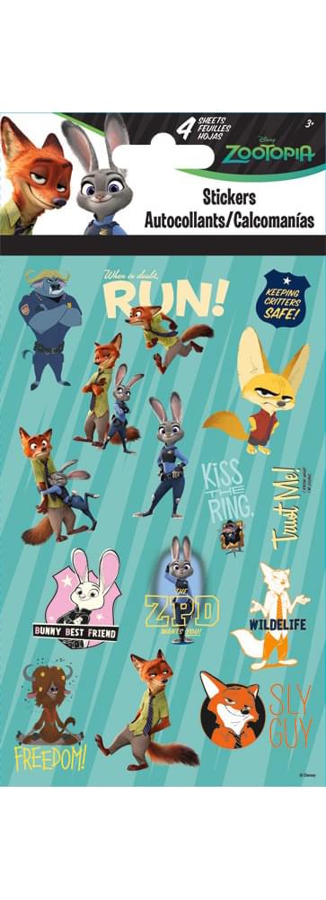 Zootopia 4 Sheet Sticker Pack