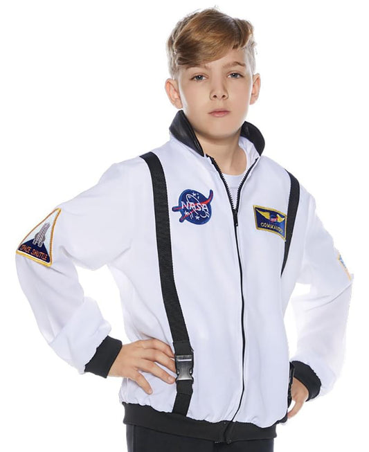 White Astronaut Jacket Child Costume Large