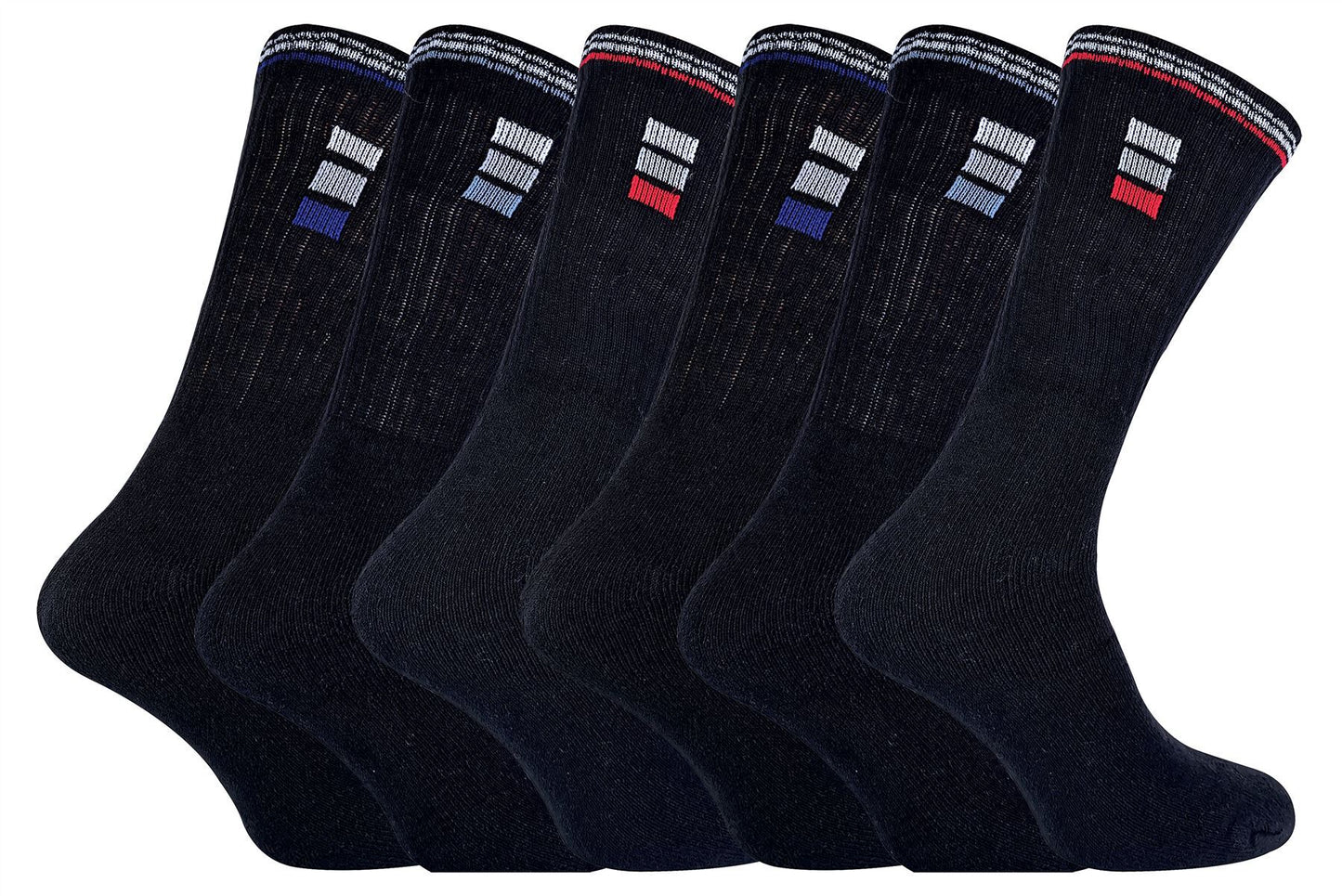 6 Pairs Mens 019 Sport Socks (6-11 / White)