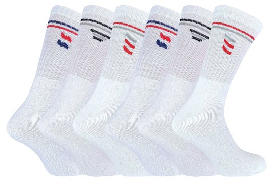 6 Pairs Mens 019 Sport Socks (11-14 / White)