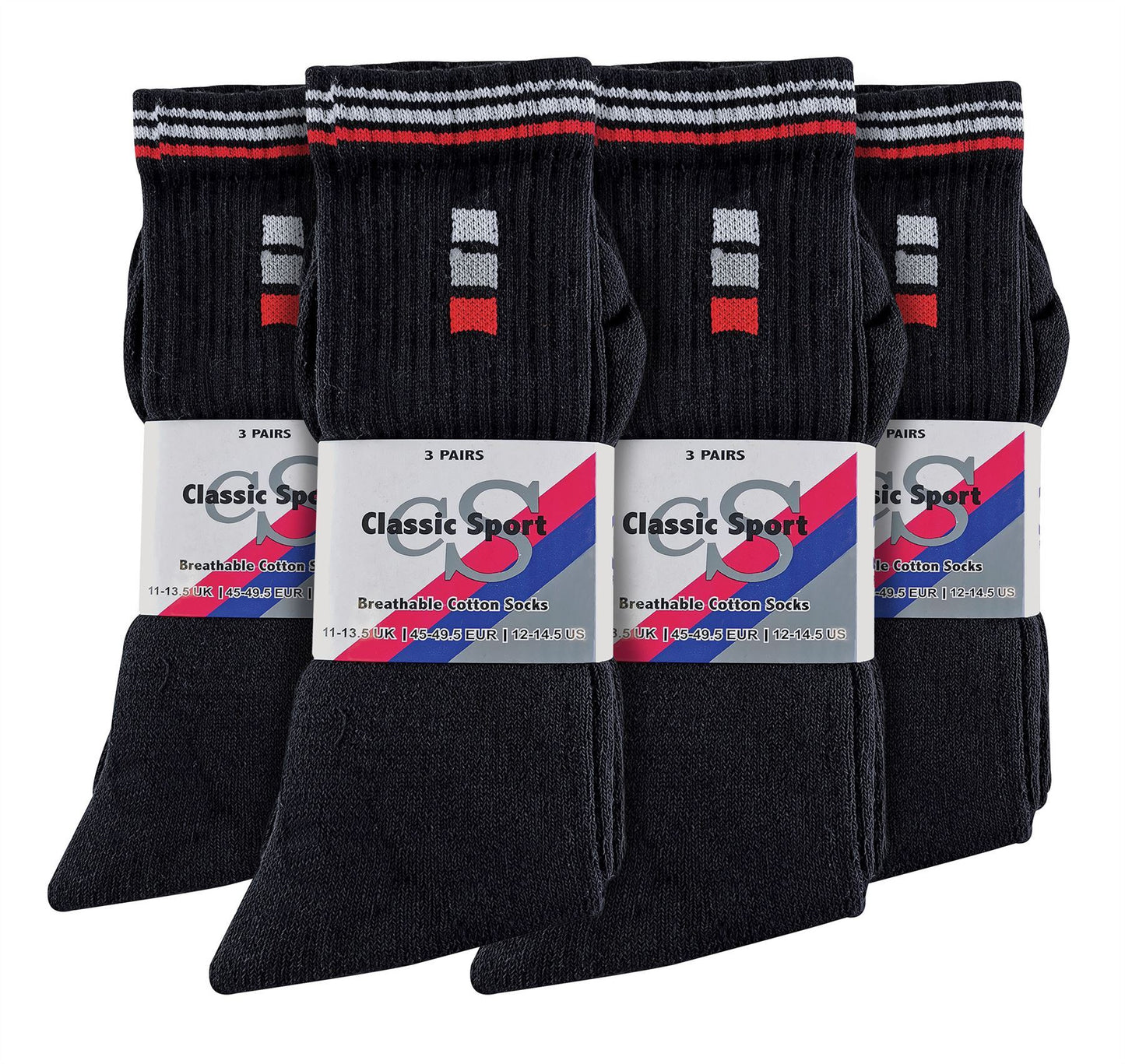 12 Pairs Mens 019 Sport Socks (11-14 / White)