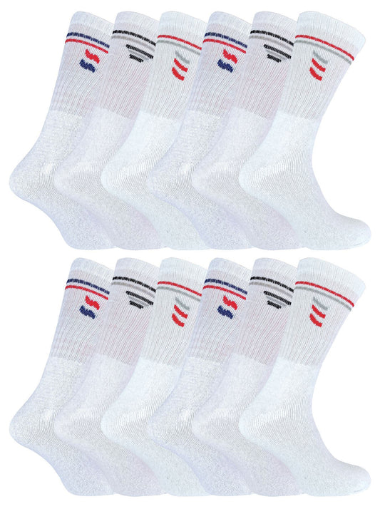 12 Pairs Mens 019 Sport Socks (6-11 / Black)