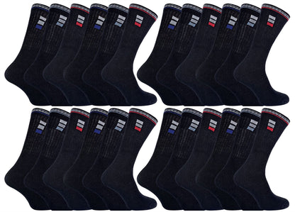 24 Pairs Mens 019 Sport Socks (11-14 / White)