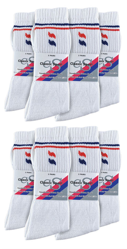 24 Pairs Mens 019 Sport Socks (6-11 / White)