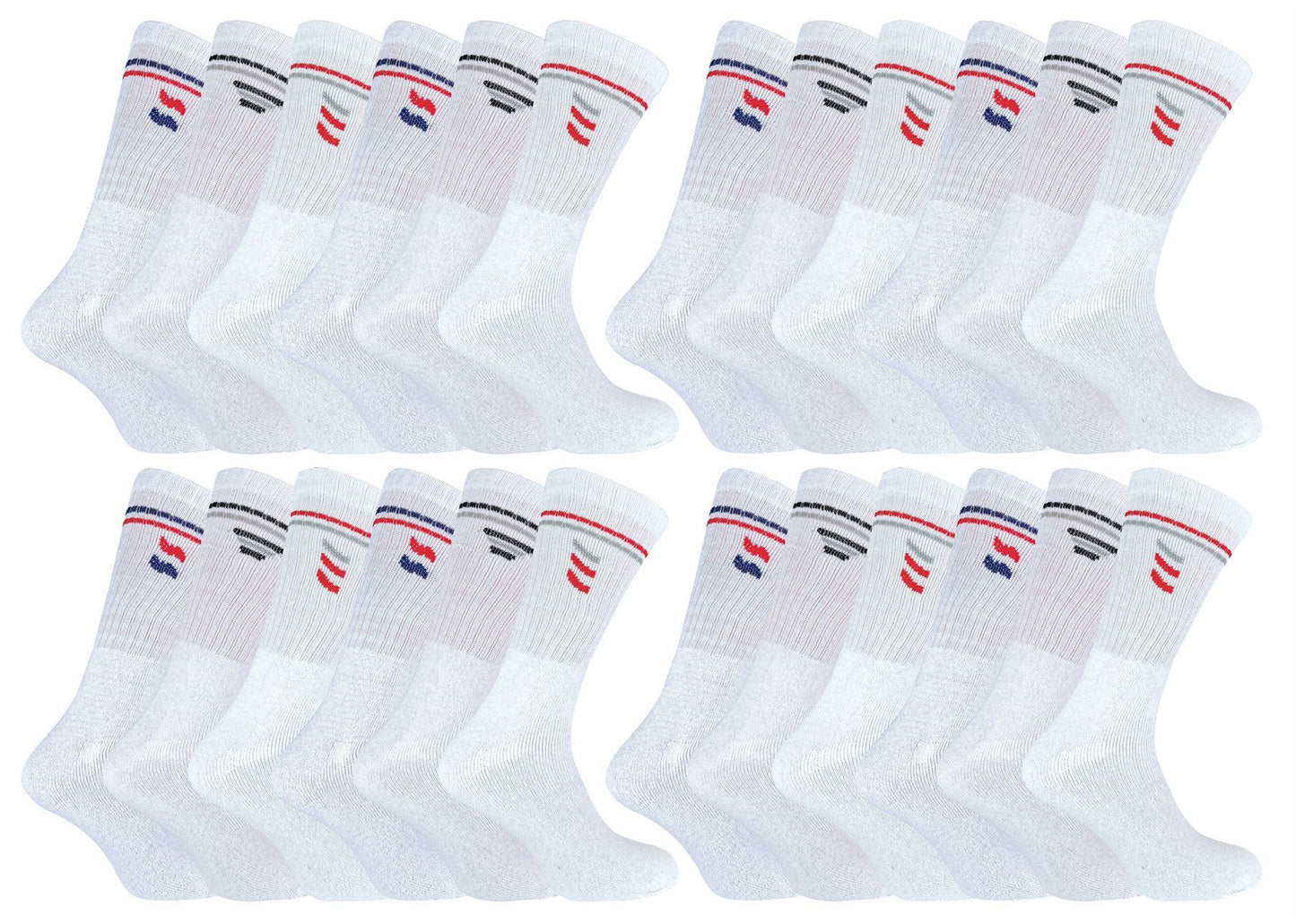 24 Pairs Mens 019 Sport Socks (6-11 / Black)