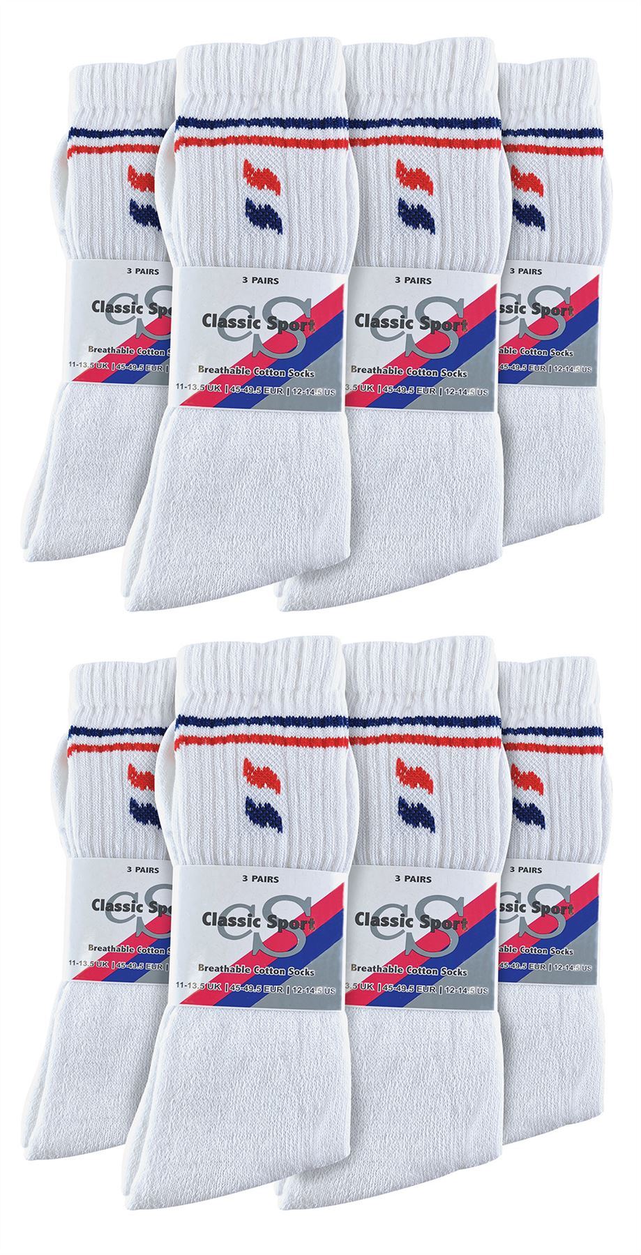 24 Pairs Mens 019 Sport Socks (6-11 / Black)