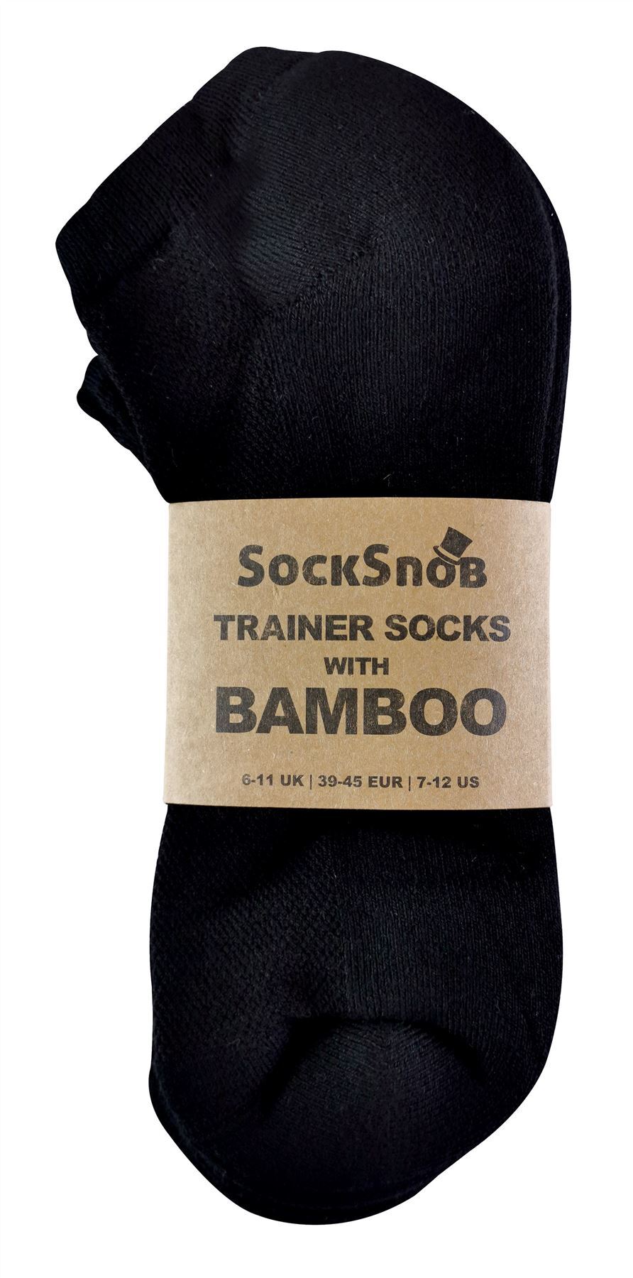 6 Pairs Bamboo Ankle Socks (4-7 UK / Black)