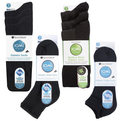 12 Pack Diabetic Socks Bundle (4-8 / Black)