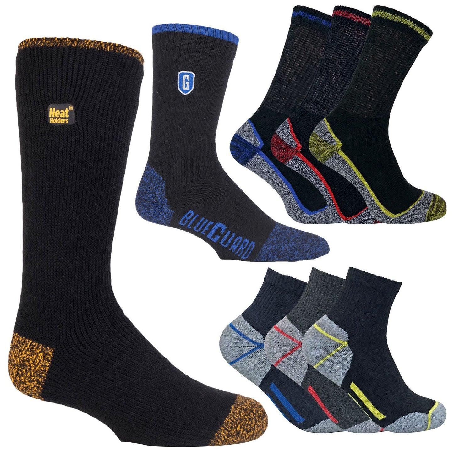 8 Pack Mens Work Socks Bundle (12-14 / Assorted)