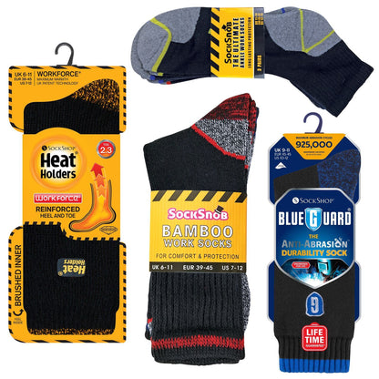 8 Pack Mens Work Socks Bundle (12-14 / Assorted)