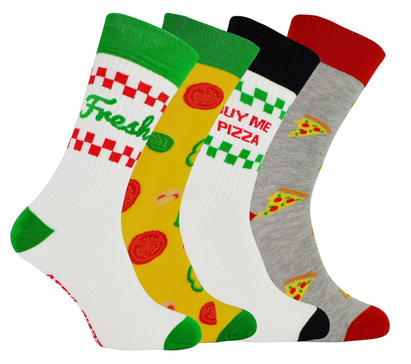 BOXT SOCKS - Mens 4 Pack Set (6-11 / Pizza)