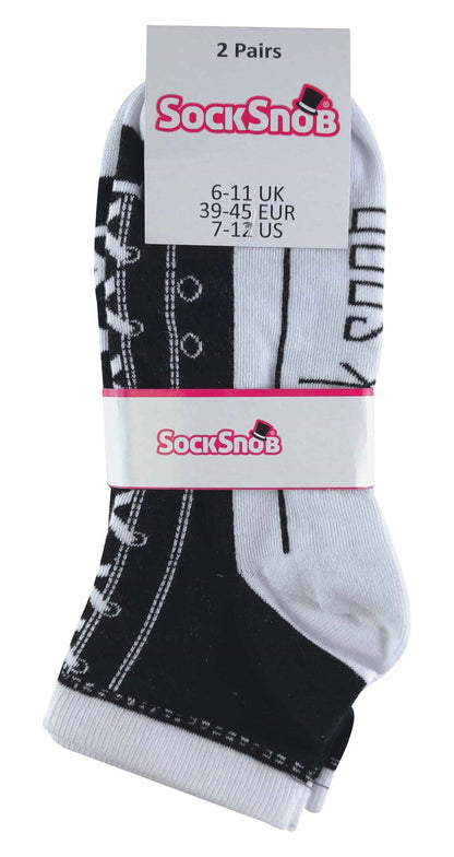 Sock Snob - Lace Up Converse Socks (6-11 UK / Black)