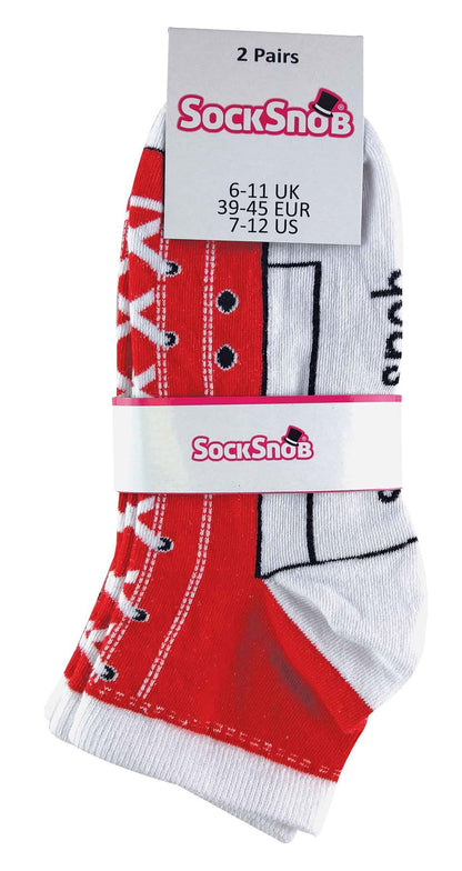 Sock Snob - Lace Up Converse Socks (4-7 UK / Red)