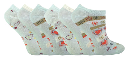 Elle - 6 Pairs Trainer Socks - Mint (6-8.5 UK)