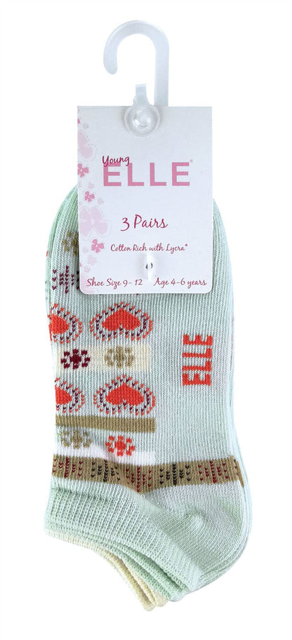 Elle - 6 Pairs Trainer Socks - Mint (6-8.5 UK)