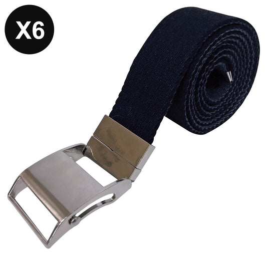 6 Pack Fabric Belt (S/M / Black)