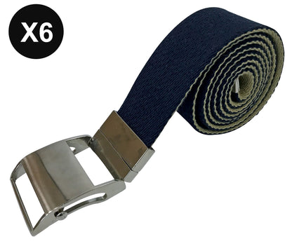 6 Pack Fabric Belt (L/XL / Navy)