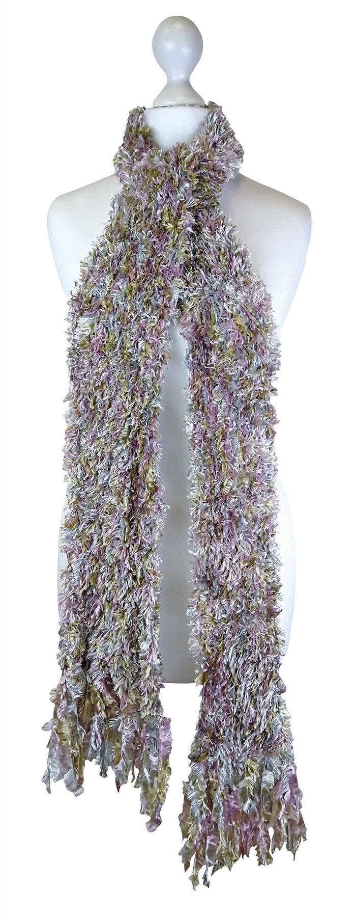 Sock Snob - Ladies Feather Scarf (Lilac / Camel)