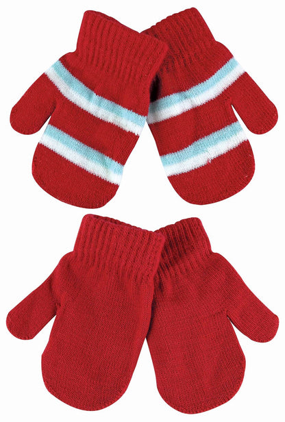 2 Pack Babies Mittens (Red)