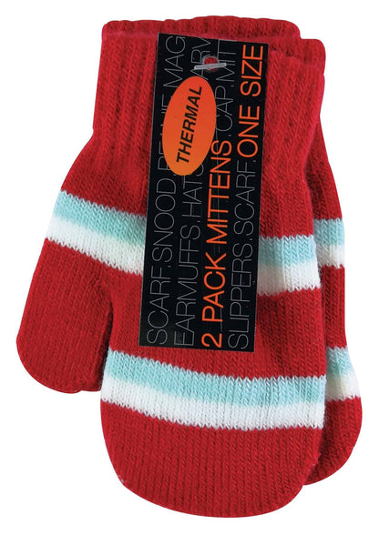 2 Pack Babies Mittens (Red)